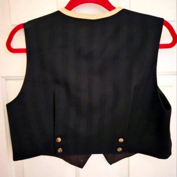 VTG The Limited tailored suit vest black herringbone cropped vest size M EUC - Picture 4 of 6